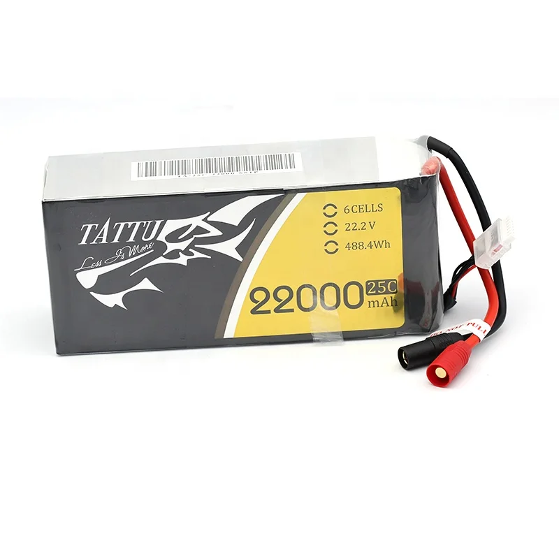 TATTU 22000mAh 22 2 V 6S LiPO батарея Burst 25C для большой нагрузки Multirotor FPV Дрон гексакоптер
