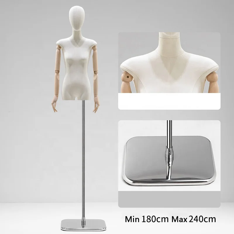 Model mannequin female women clothing wide shoulders half body showcase window fashion store display stand full body