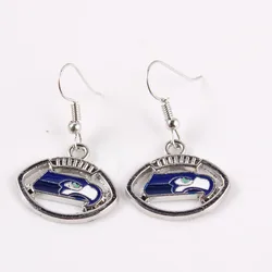 NFL Earrings 32 Team Earrings European American Football Shaped Earrings Chain Lightning Cowboys Chiefs Pirates Steelers