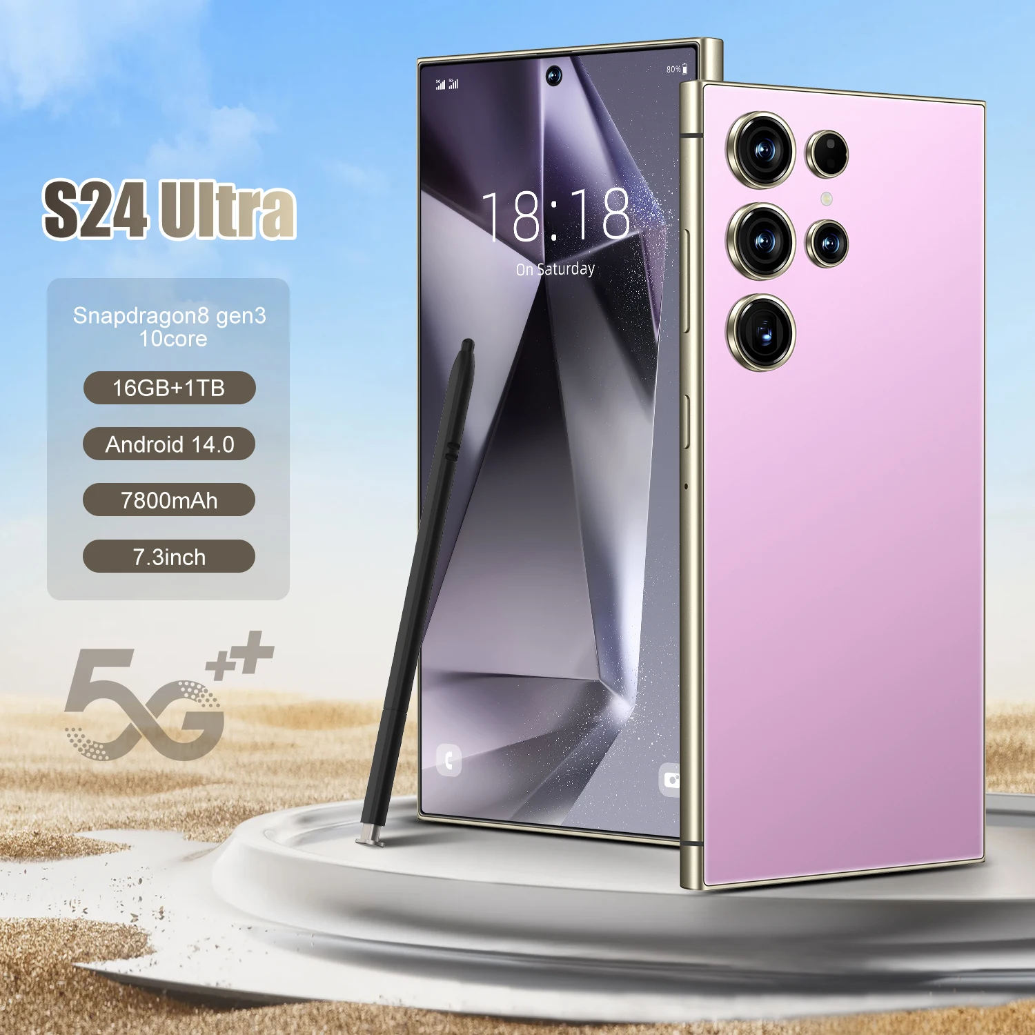 Clone S24 Ultra 5G Dual SIM Smartphone 16GB+1TBGB AI Smartphones LTE Cellular Mobile Phone English Spanish Operating Languages