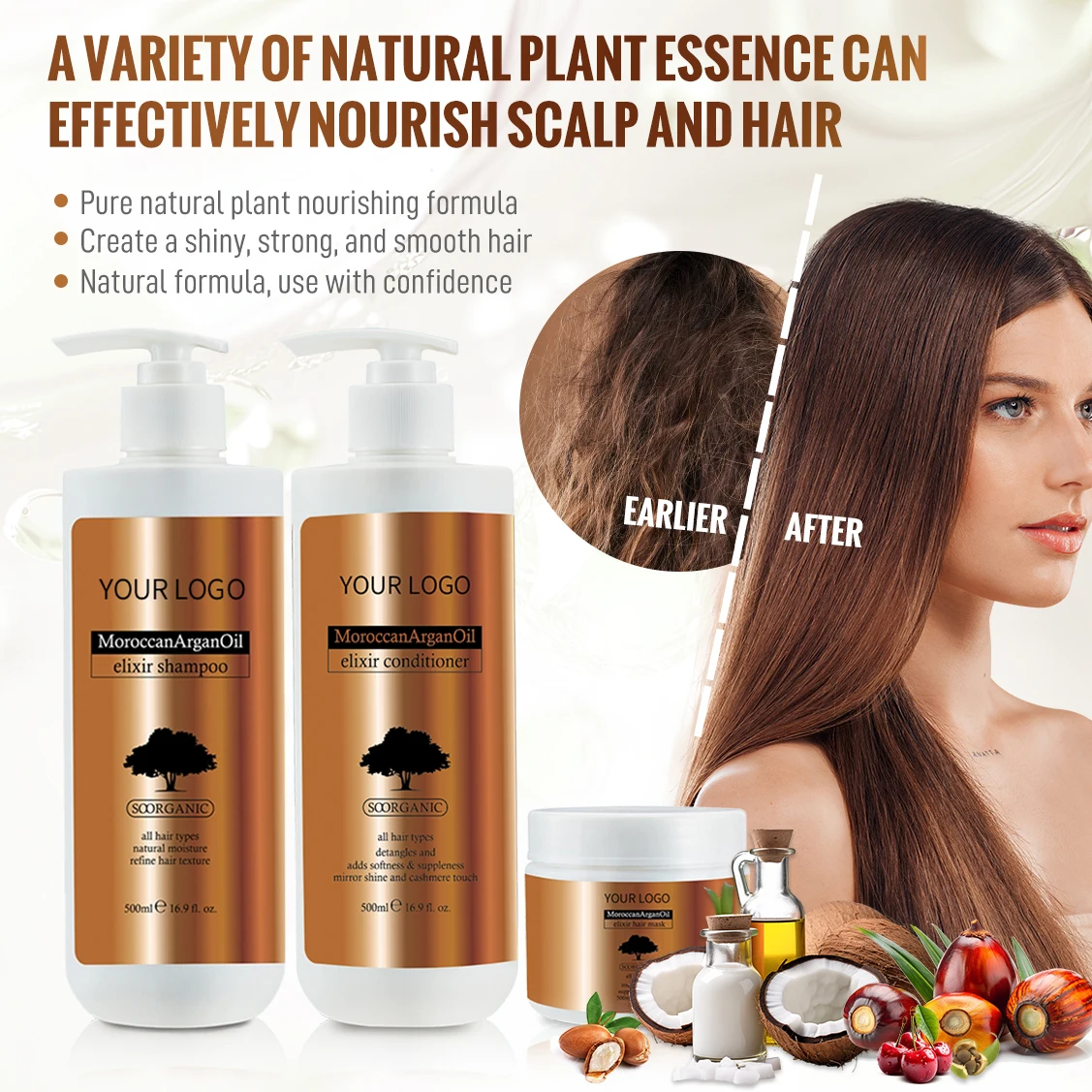 Wholesale Price Banata Oil Nourishing And Repair Hair Shampoo Natural Argan Oil Shampoo Customized Logo