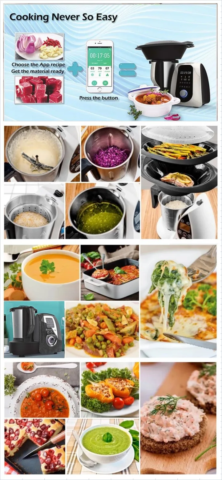 QANA Factory Wholesale OEM Household thermomix multi-function blender cooking machine commercial food processor kitchen robot