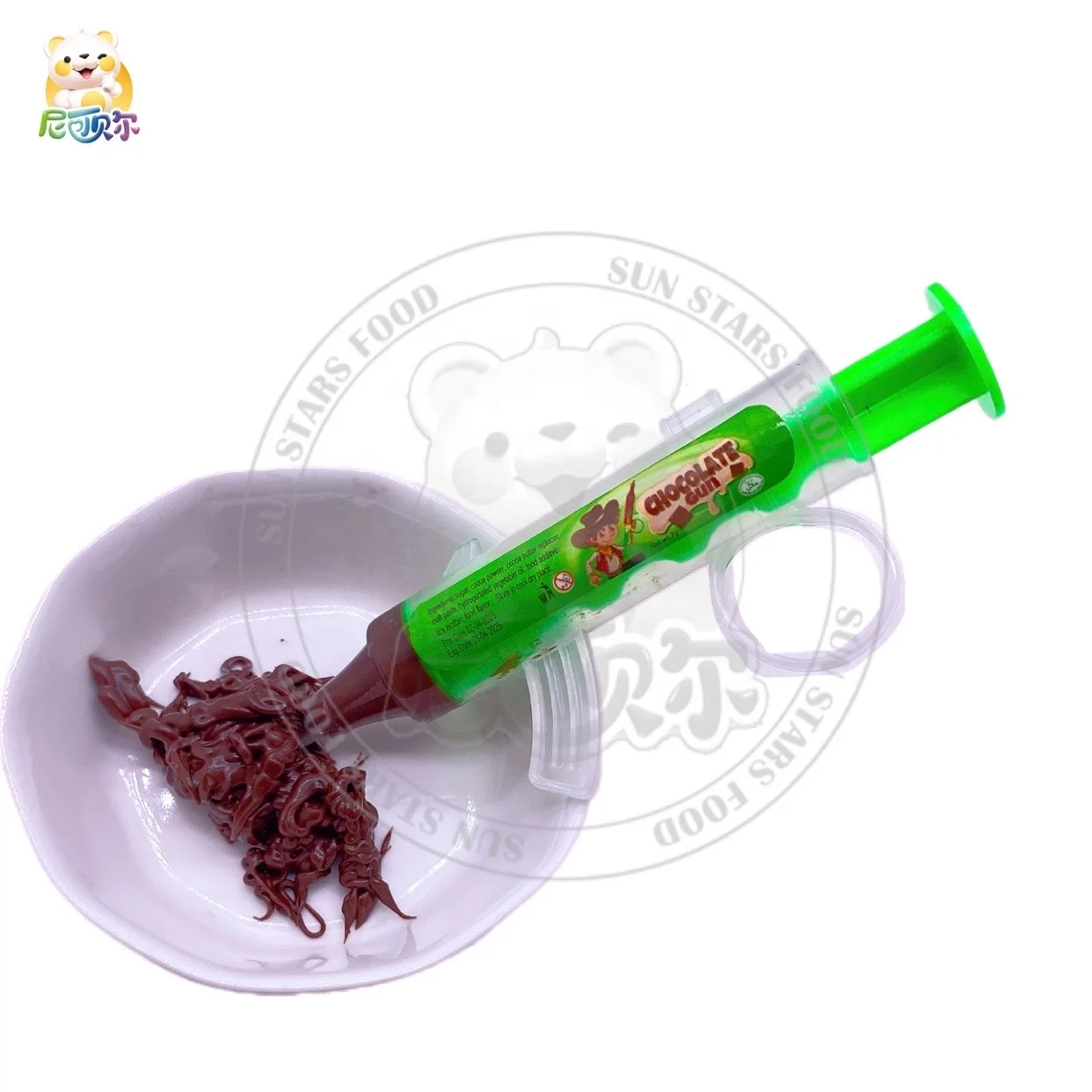 Wholesale New Design Injection Chocolate Jam Gun Shape Funny Plastic Chocolate Candy