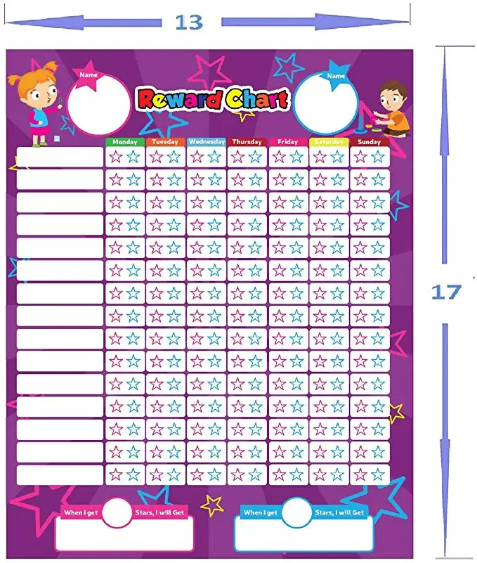 High Quality Family Use Chores Chart Magnetic Responsibility Chart Star Reward Chart for Kids