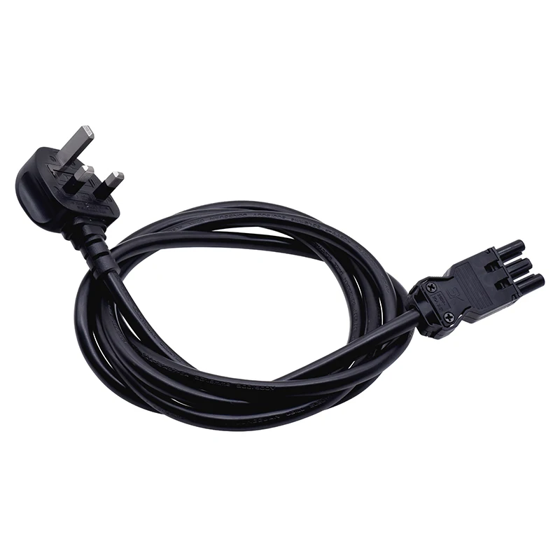 British standard three plug to three hole male plug 3x1.5 power cord