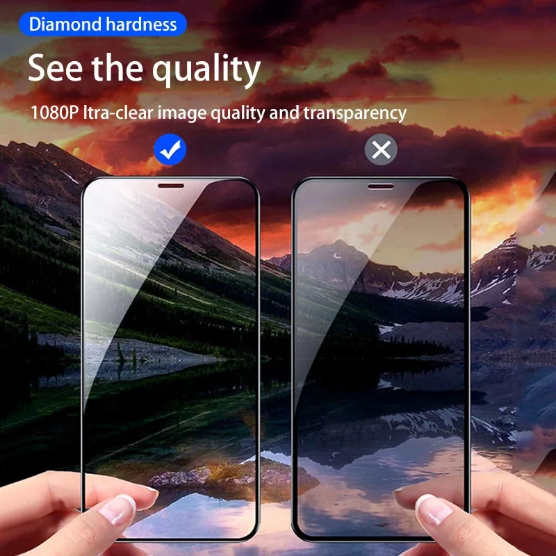Защита экрана для iPhone 12 mimi 11 Pro Max XS XR MAX 7 8 Plus твердость 9H закаленное стекло с защитой