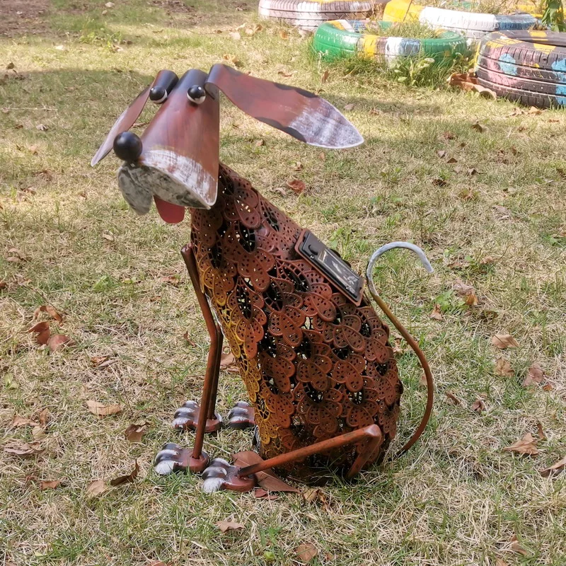 LED metal decoration Garden Dog Solar Light