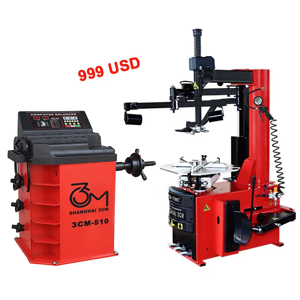 Полностью автоматический шиномонтажный станок + комбинированный балансировочный для