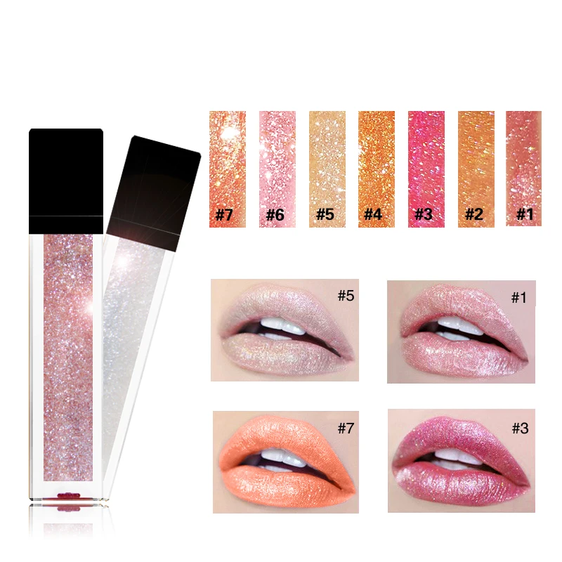 
Wholesale Custom Clear Shiny Glow Holographic Glitter Diamond Lipgloss Private Label Make Your Own Organic Lip Gloss Vendor 