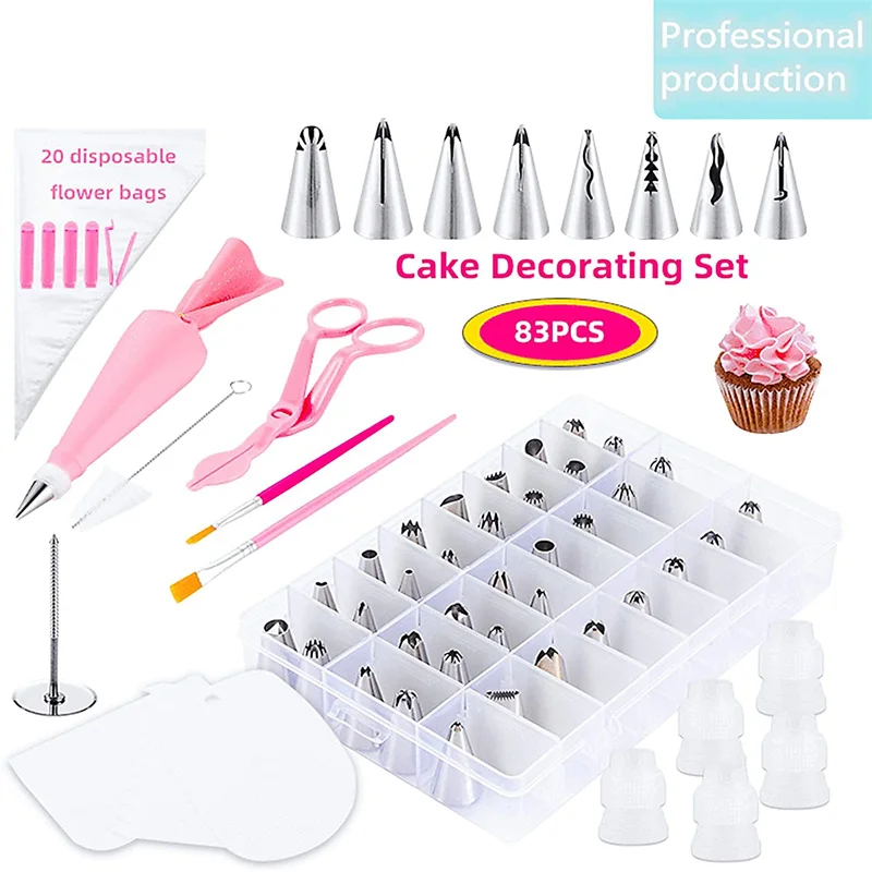 Baking Set 83 Piece Cake Mounting Mouth Tools Turning Sugar Coloring Pen Tools Novice Household Cake Mold
