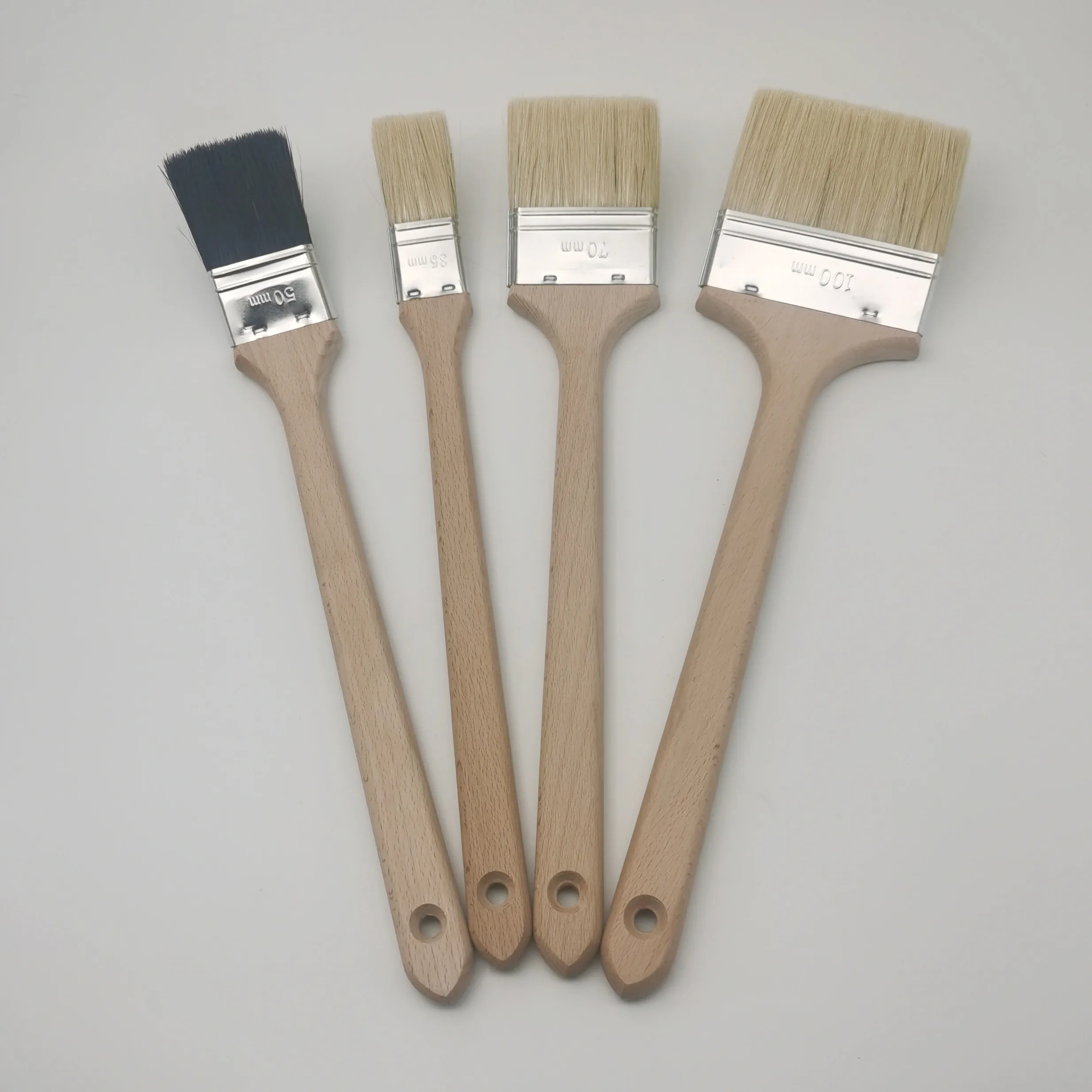 High Quality Bent Radiator Brush Angle Elbow Brush with Long Wood Handle