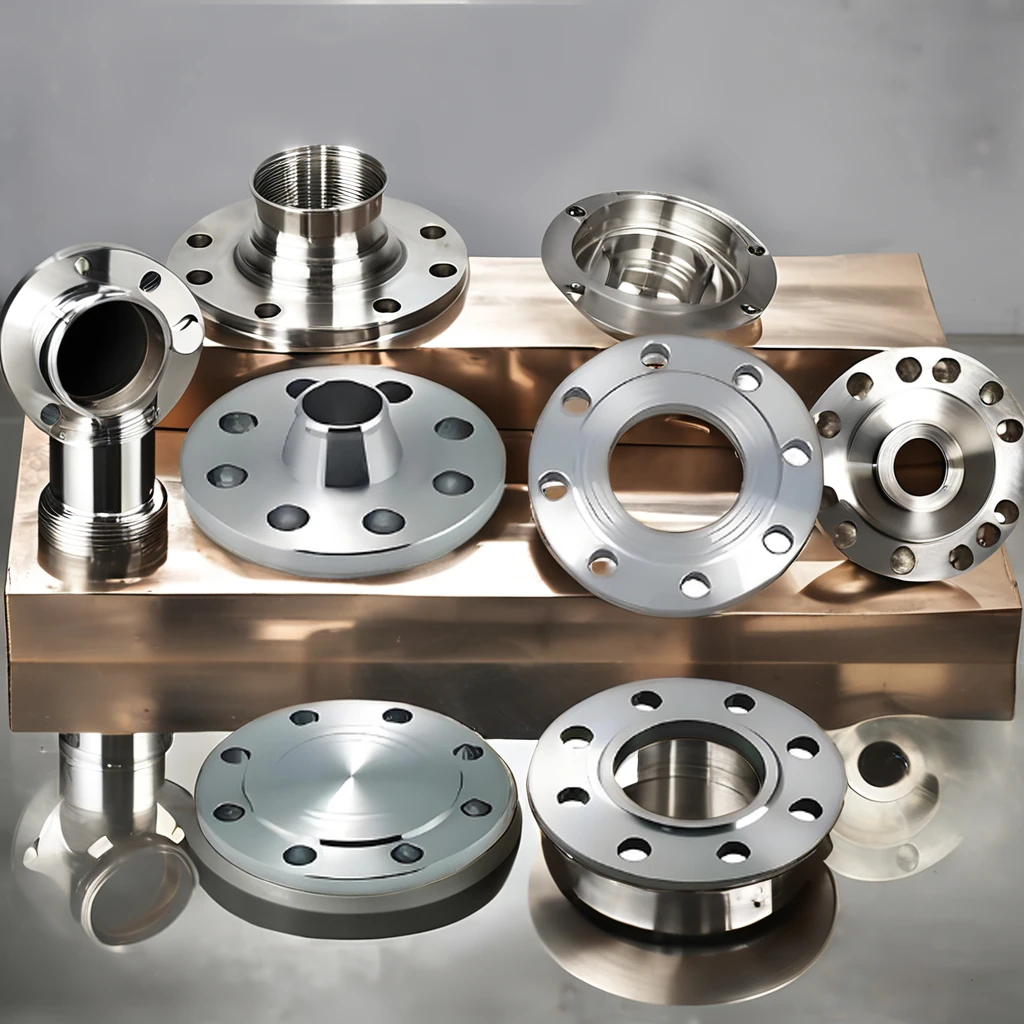 ANSI ASME DIN ISO Compliant Titanium GR2 DN50 Plate Flat Welding Flange with Pipe Connection