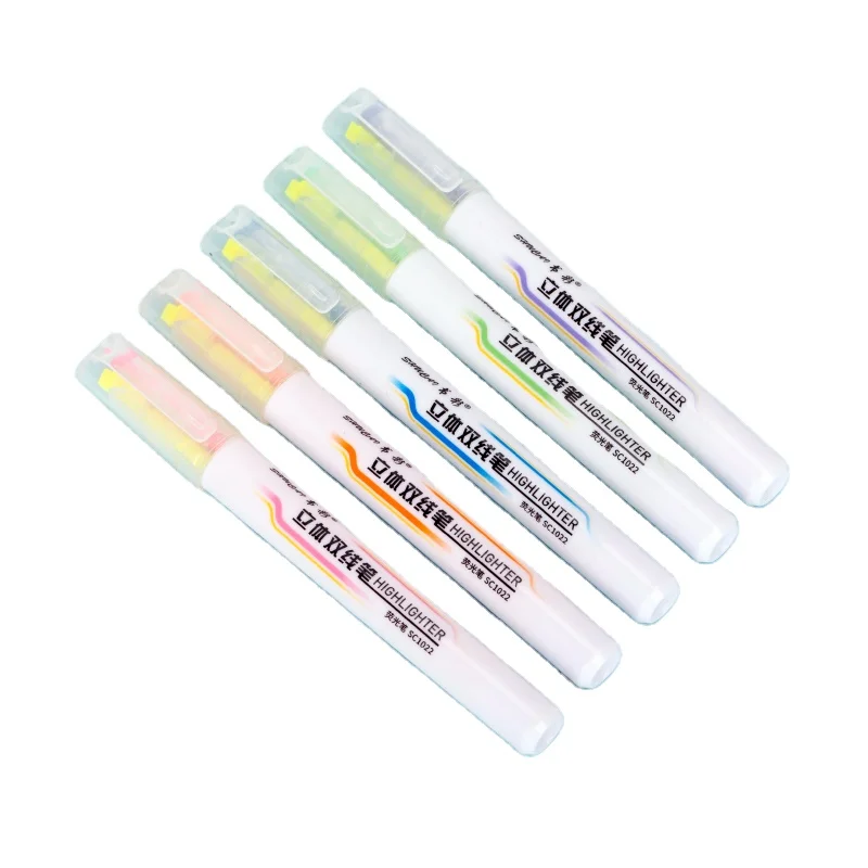 Wholesale Quick Drying Double Chisel Tip Colours Pen Marker Highlighter