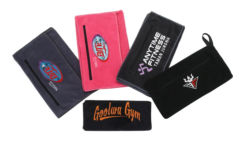 AILUOHA hooded gym towel for sport equipment microfiber towel for bench use gym towel with hood zipper pocket