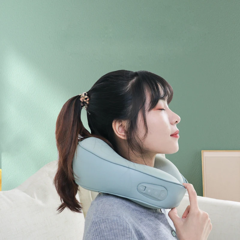 U Neck Massager Cervical Vertebra Massager Neck Shoulder Kneading Massage Pillow Trapezius Neck Hot Compress Gift