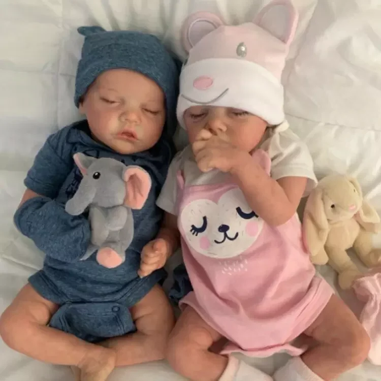 Reborn Doll 45CM Twin Series Simulated Dolls Baby New Born Baby Items Realistic Full Body Silicone Baby Doll Cheap Reborn