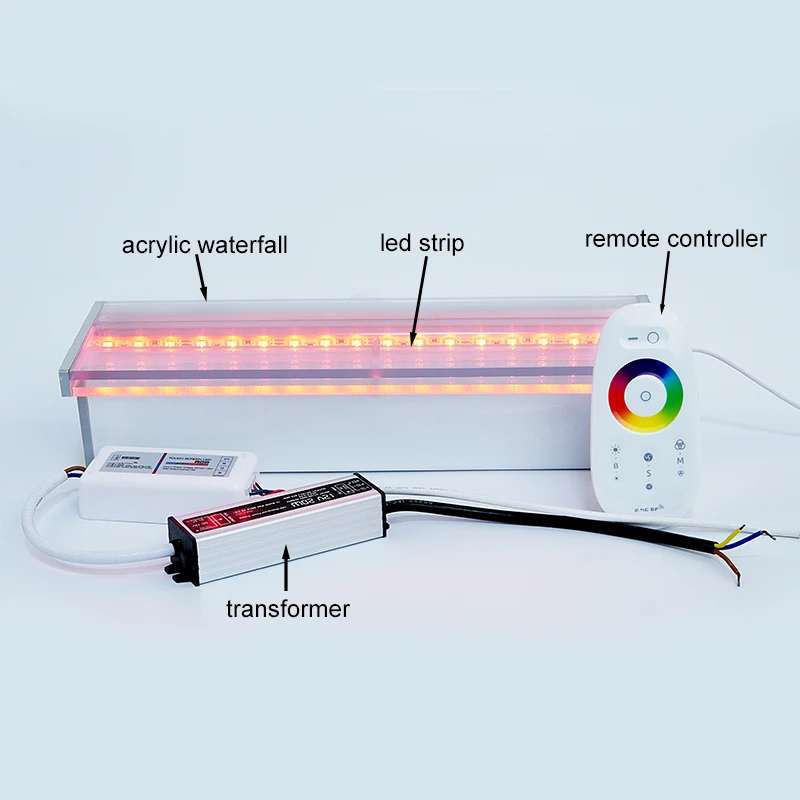 Acrylic L30cm Garden Outdoor Pool Waterfall LED Lights Modern Design Style Yard Backyard Park Usage Swimming Pool Water Fall