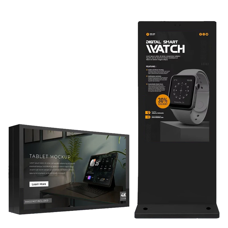 Wide screen design outdoor digital signage and displays outdoor digital signage price floor standing digital signage outdoor