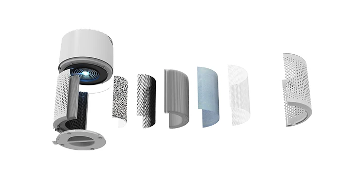 Factory best seller smart desktop activated carbon cloth wifi air purifier for home