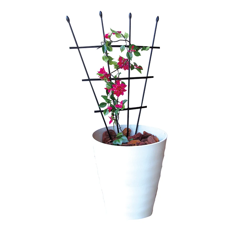 High Quality Metal Plastic Plant Pot Yard Lattice Fan Shaped Trellis for pots