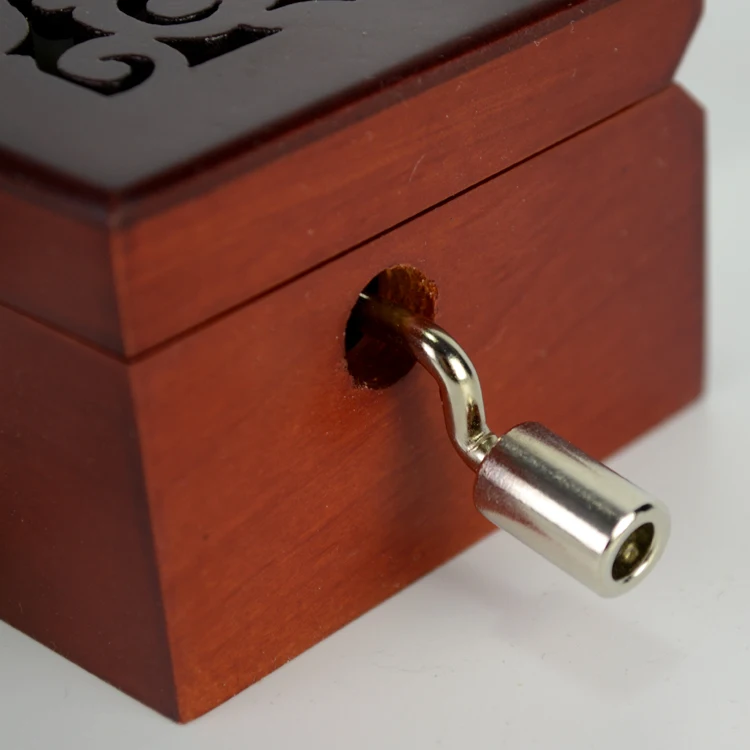 15 note hand crank wooden hole DIY music box with paper sheet