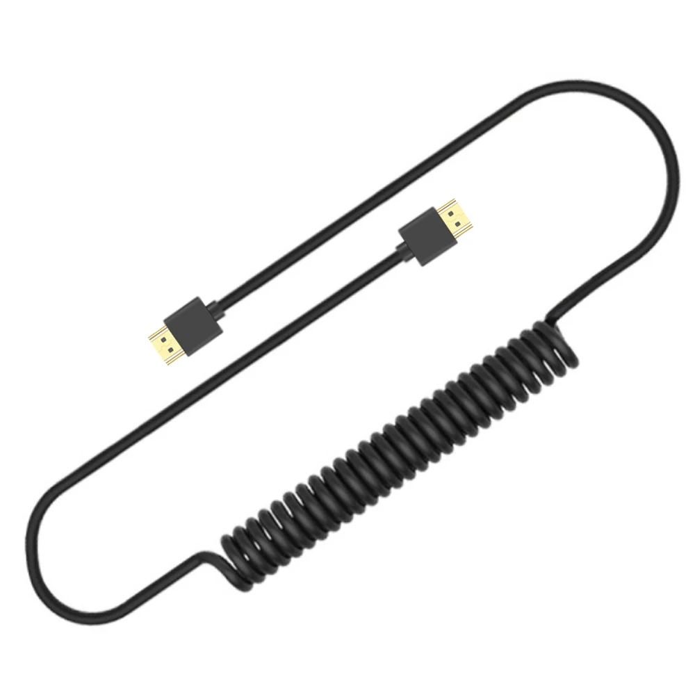 Doonjiey high quality 1080P  1m  1.8m HDTV Male to HDTV Male Cable Lead Cord Wire Spring coiled hdtv Cable