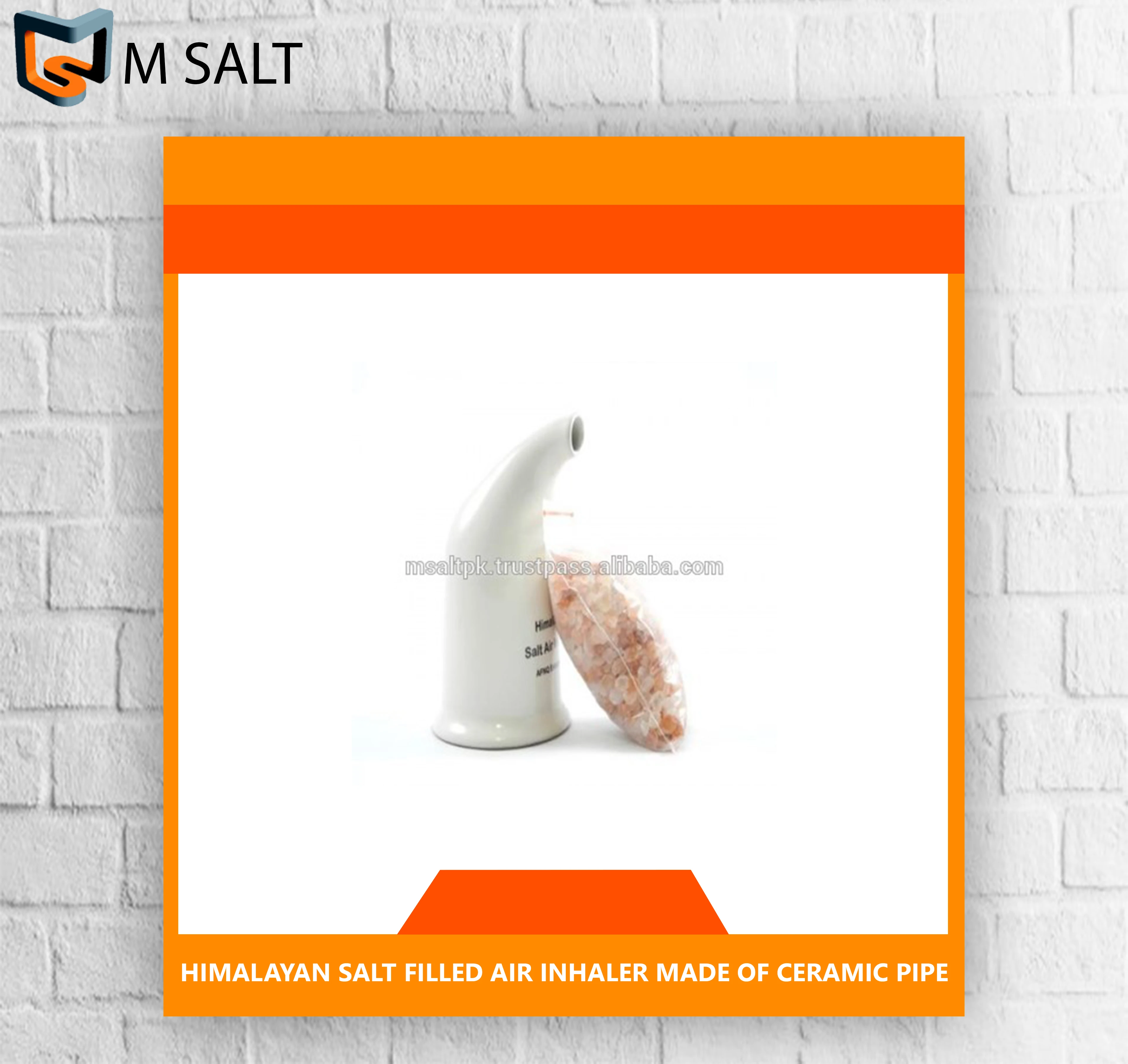 
HIMALAYAN SALT FILLED AIR INHALER MADE OF CERAMIC PIPE 