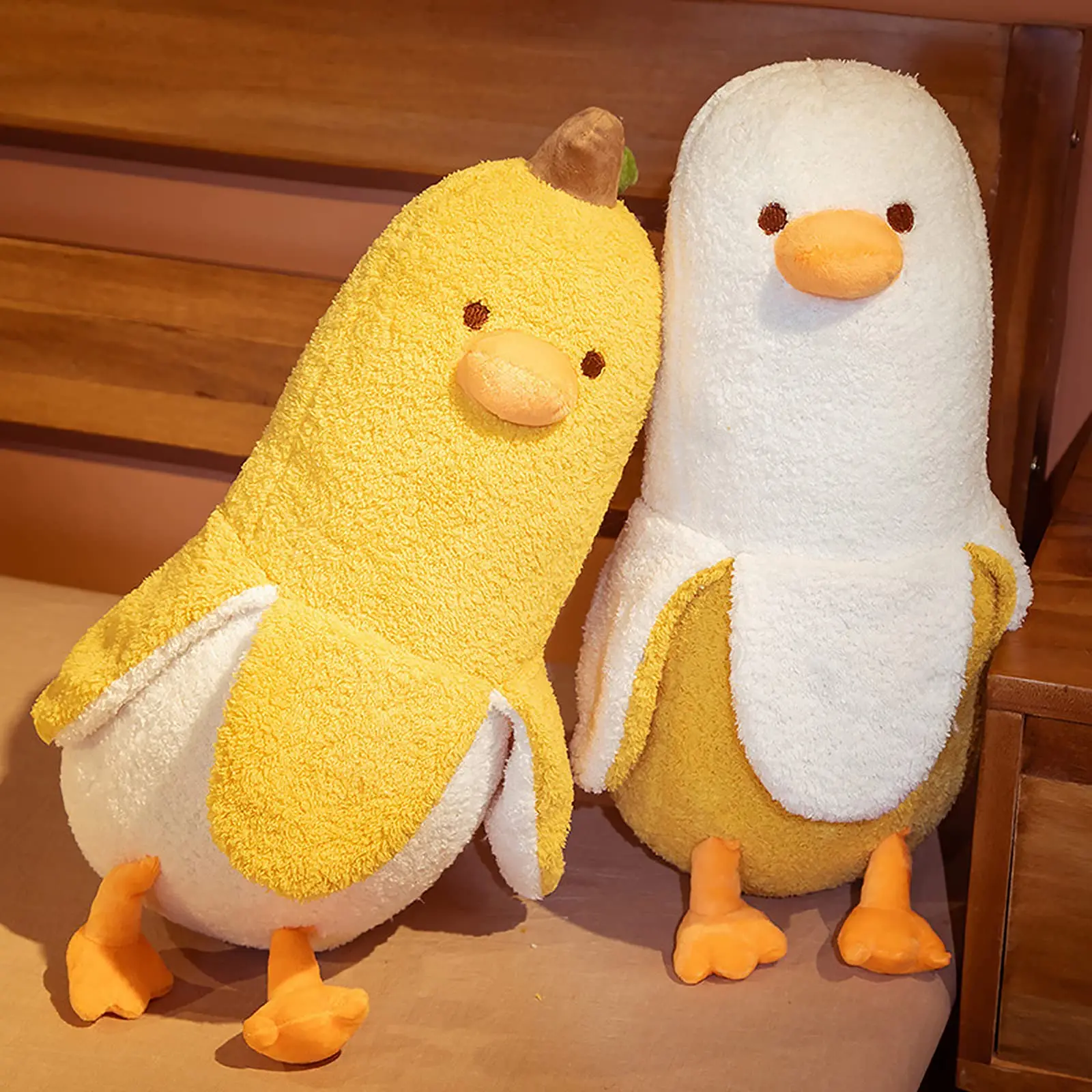 Banana Duck Plush Pillow Cute Plushie Christmas Stuffed Animal Toys for Girls and Boys