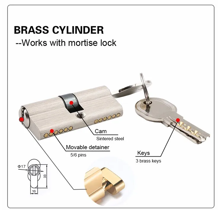 Oem Chromed Iron Aluminum Mortise Cylinder Deadbolt Lever Handle Mortise Lockset