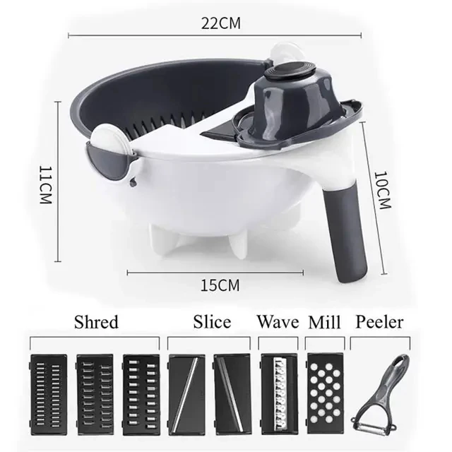 Home kitchen Multifunctional Manual Vegetable Cutter Slicer Shred the vegetables 9 in 1 Vegetable Fruits Cutter