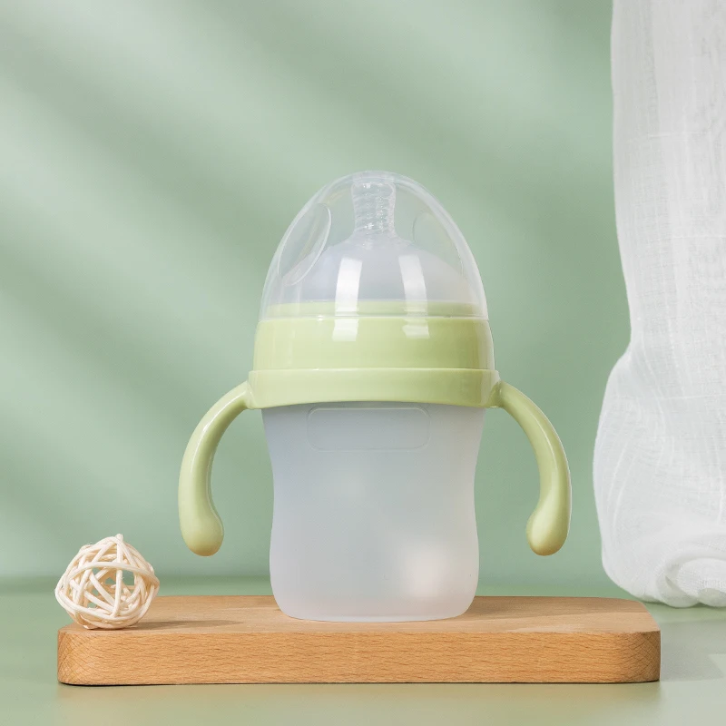 Custom Logo Products Biberon Band Eco Food Grade Nipple Infant Feeding Flexy Silicone Baby Bottle