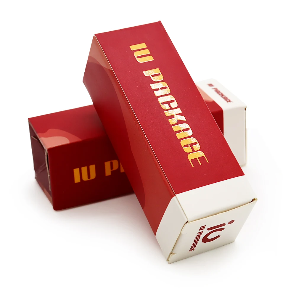 Customized Kraft Paper Box with UV Print Red Folding Packaging for Cosmetics and Skin Care Products Auto Buckle Bottom Boxes
