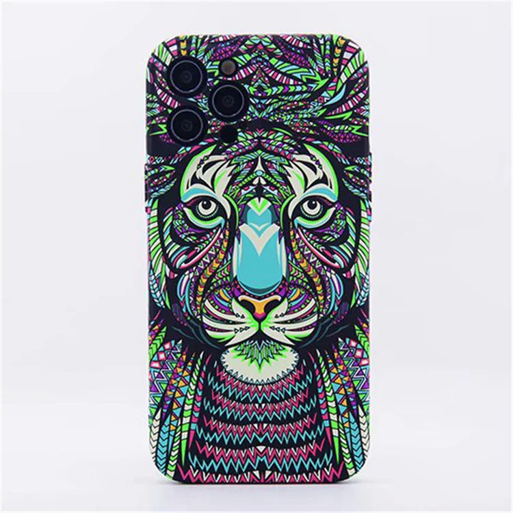 Luminous glow in the dark forest king mobile phone case embossed animal soft cover for iphone 14 pro max 13 12 11 x xr xs 7 8