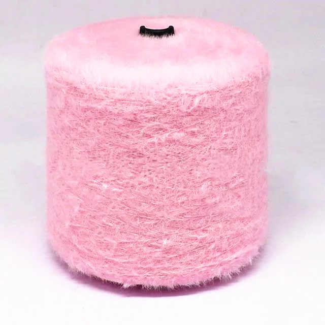 2021 Factory Direct Sale 1.3 cm 13NM 100% nylon fancy feather imitate mink hair yarn for knitting scarf