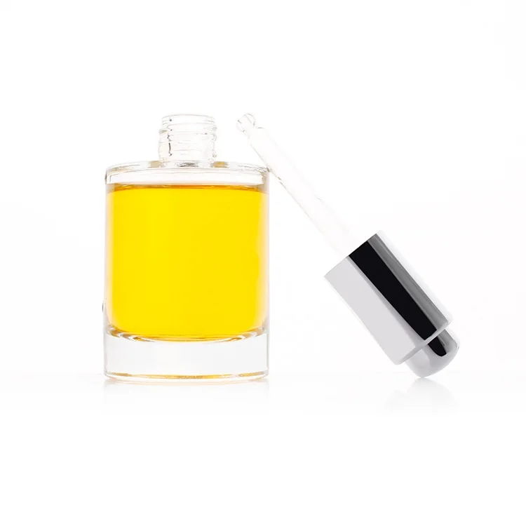 High quality 15ml 30ml 50ml 100ml transparent direct round glass dropper bottles spray bottle with silver/gold cap in good price