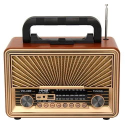 NS-2073BT portable retro am fm radio wooden vintage stereo sound radio