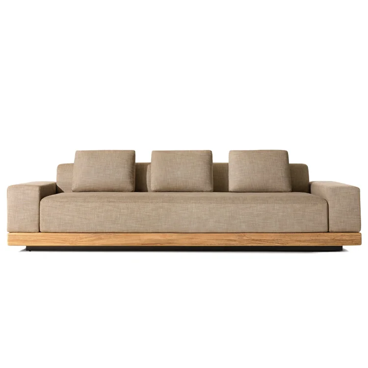 Factory Price Teak Furniture Balcony Patio Garden Sets Outdoor Sofas Furniture Solid Wooden 2 Seats 3 Seats Outdoor Sofa