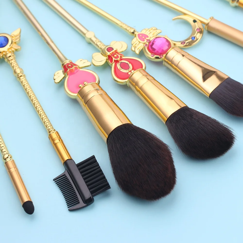 
Dropshipping Make Up Accessories 2021 Maquillaje Brochas Gold 8 Pcs Anime Sailor Moon Makeup Brush Set Beauty Supplies Cosmetic 