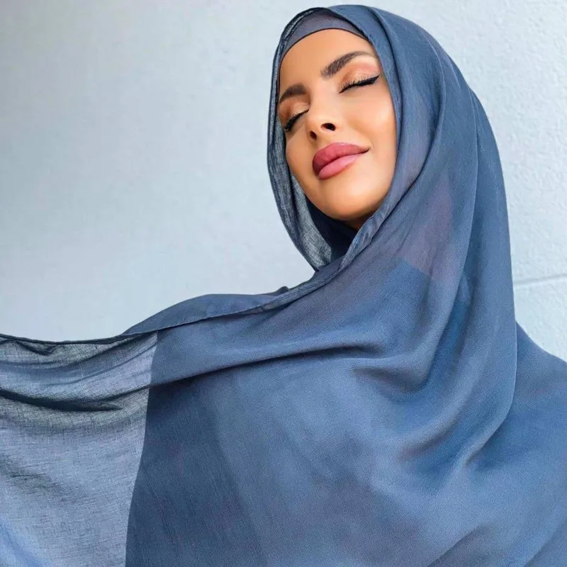 2024 Premium Breathable Plain Rayon Modal Twill Light Weight Cotton Woven Modal Hijab Scarf