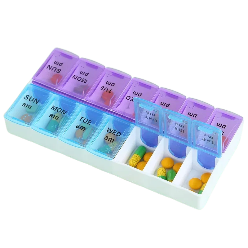 pill box eco friendly case pharmaceutical pharma medicine portable small packaging box fashion 14 cases hot selling with trade