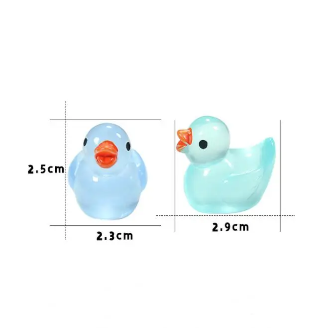 Glow In Dark Resin Ducks Charms Home Decorate Miniature Microlandschaft Yellow Ducks Resin Crafts Ornaments