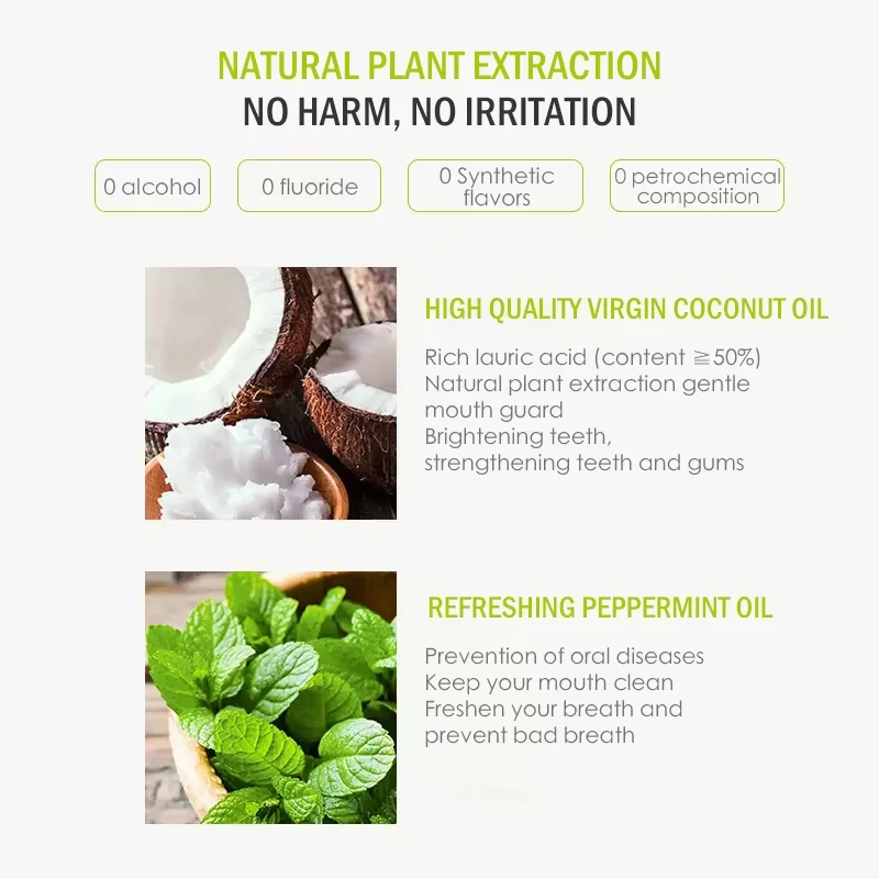 Natural Ayurvedic Minty Whitening Oil Pulling for Daily Oral Health Oral Rinse