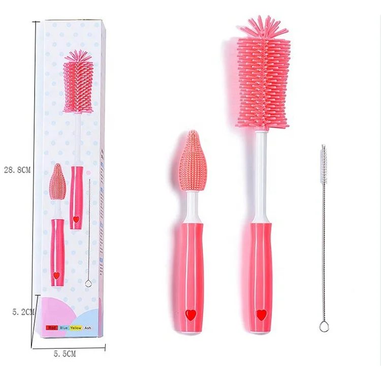 Wholesale Multifunctional Silicone Washing Brushes Pacifier Straw Milk Baby Bottle Cleaning Brush