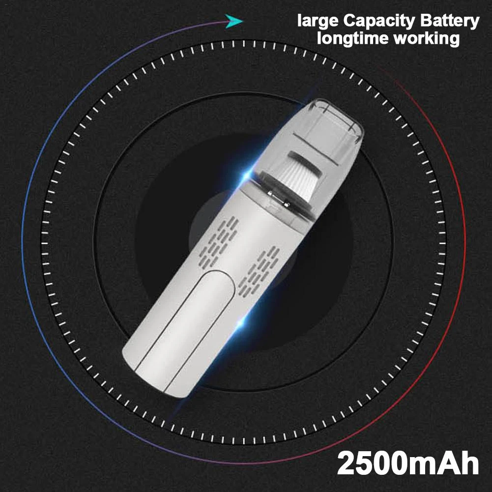 Car Industrial Vacuum Cleaner High Power 5K Large Suction Retractable Wireless Charging Dual Use Portable Vacuum Cleaner Auto