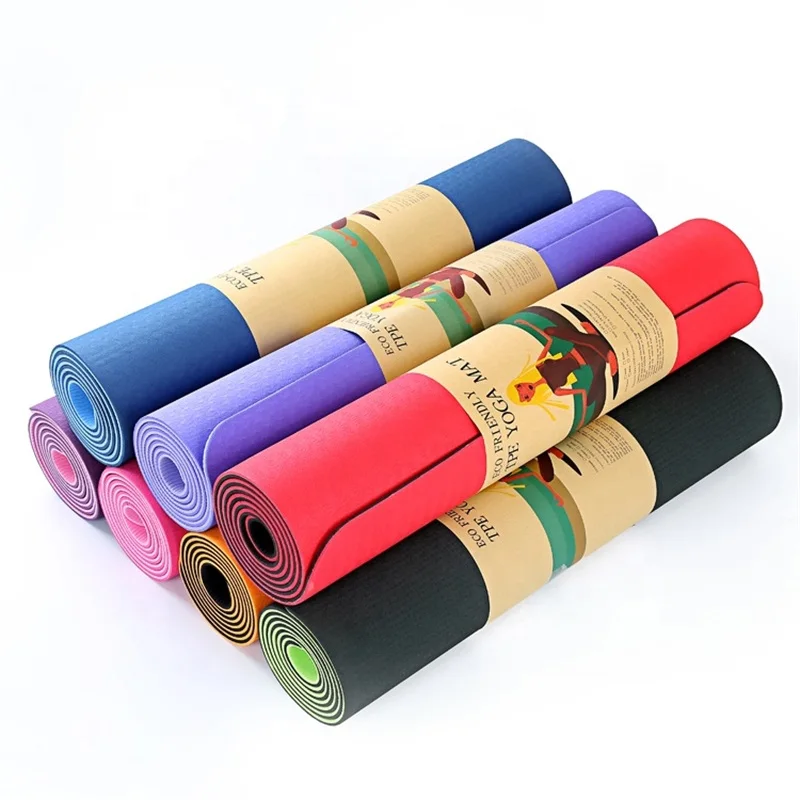wholesale customised fitness folding customized manufacturer cotton natrual yoga matt antislip tpe 4mm 6mm 8mm 10mm