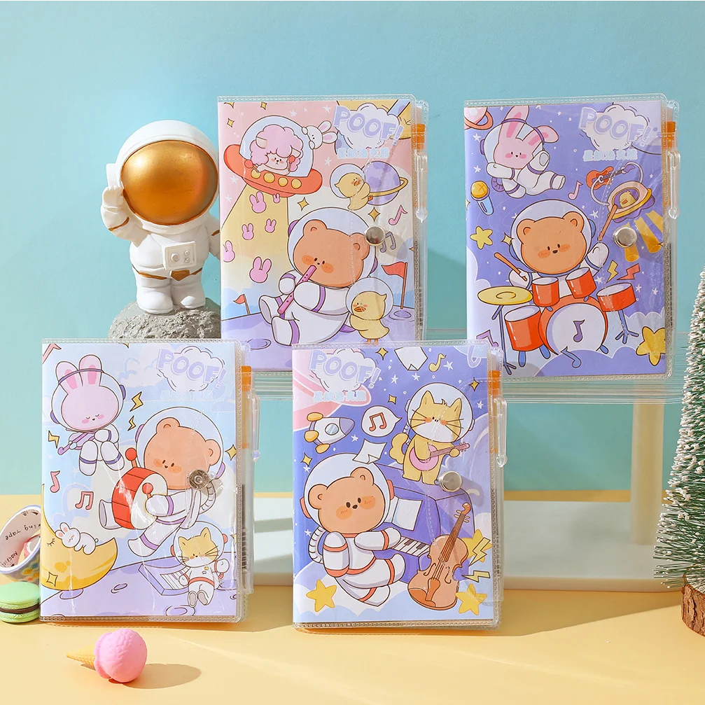 64K-7710 Depai New High Appearance Notebook Crystal Gel Cover Snap Button Cartoon Trend Pocket Handy Account Diary Wholesale