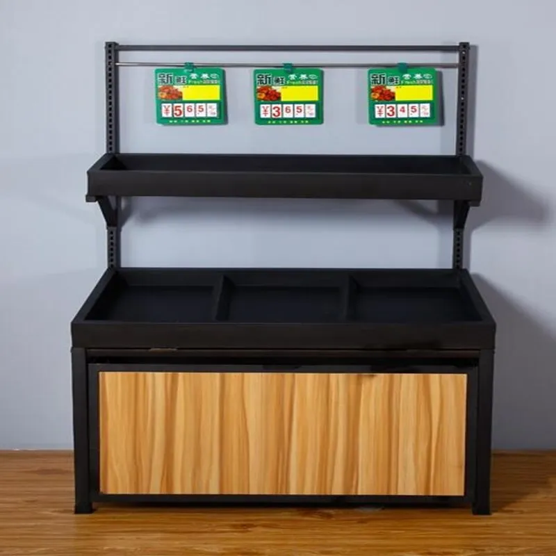Metal 4 level  Multi-functional rice  rack  supermarket vegetable rack banana rack