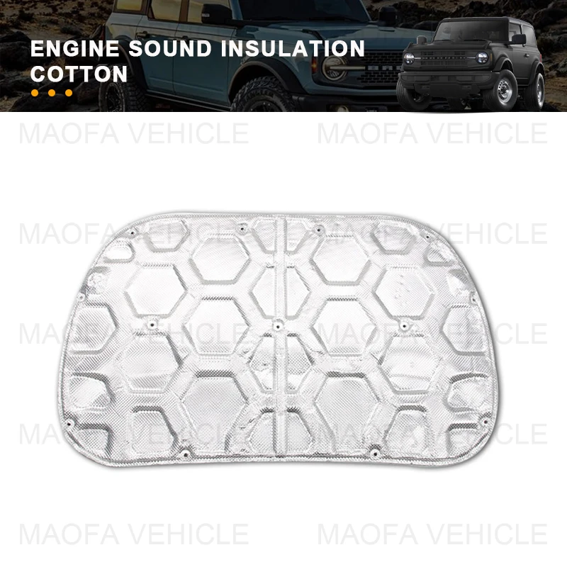Automotive Engine Heat Sound Noise Insulation Car Hood Pad Sound Insulation Pad For Ford Bronco 2/4 Door 2021 2022 2023