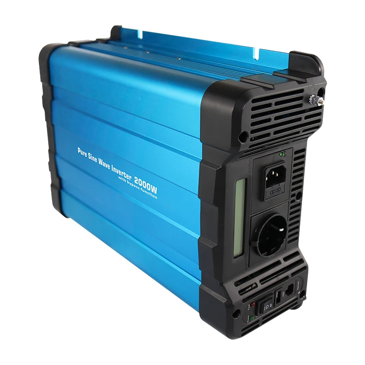 2000w 12v 24v 48v dc to ac 110v 120v 220v 230v Off Grid Pure Sine Wave Power inverter with bypass function