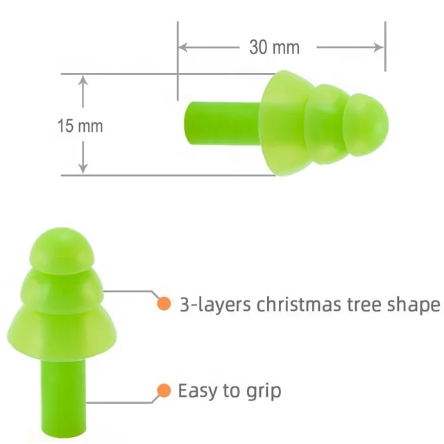 Reusable Silicone Ear Plugs Waterproof Noise Reduction Earplugs for Swimming